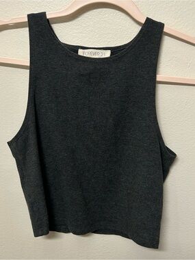 Forever 21 Charcoal Gray Cropped Sleeveless Tank